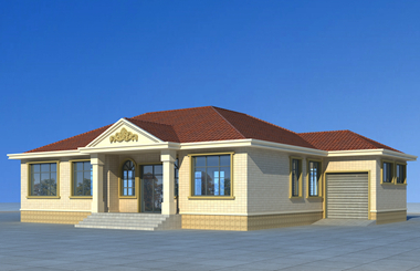 一層別墅自建房 ，內(nèi)部布局完善，帶有車庫(kù)設(shè)計(jì)