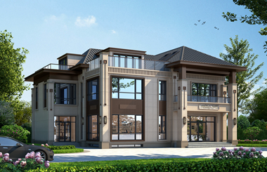 新中式兩層自建房，農(nóng)村蓋房圖紙，每間臥室?guī)в行l(wèi)生間